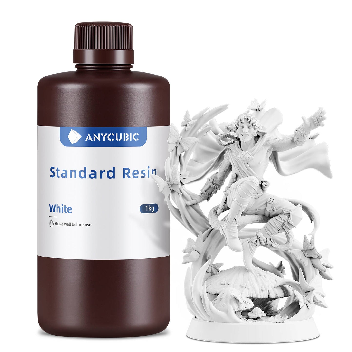 ANYCUBIC Standard Resin 405nm UV Rapid Curing for LCD/DLP/SLA 3D Printers, White, 1kg