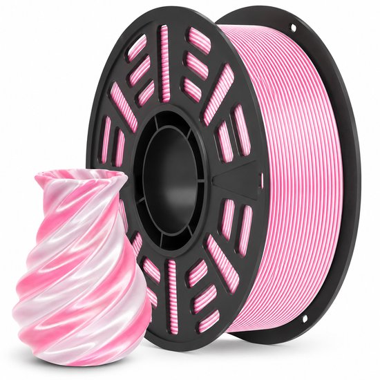 PLA Silk Dual Color Filament – Sakura White & Rose – 1.75mm