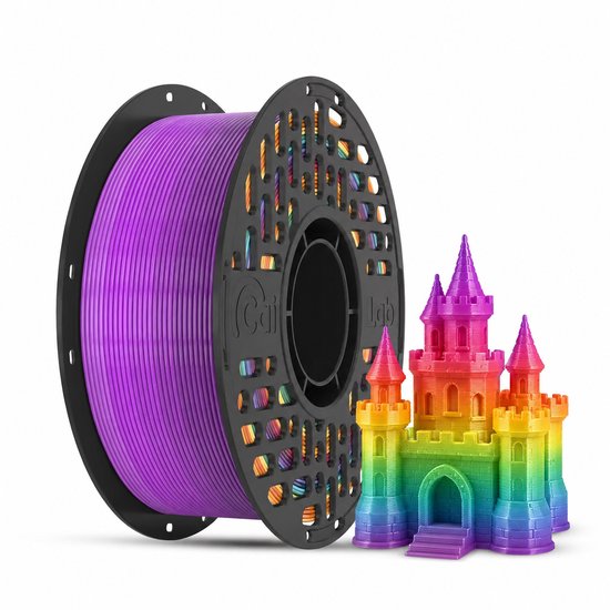 PLA SILK+ Rainbow Filament 1KG 1.75MM Inc. Spool
