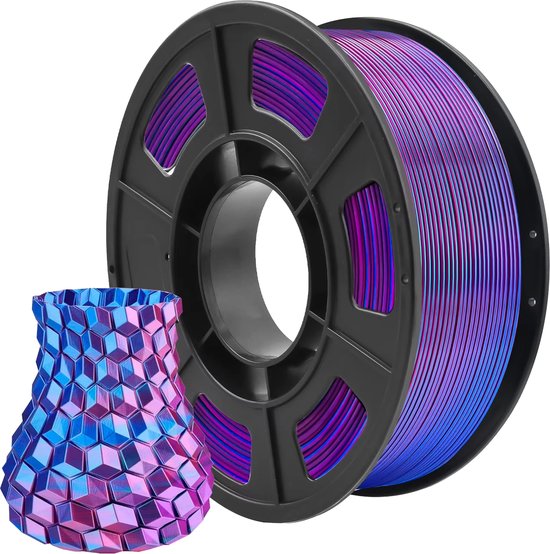 PLA Dual Color Silk+ Filament Purple/Blue – 1.75mm. Inc Spool