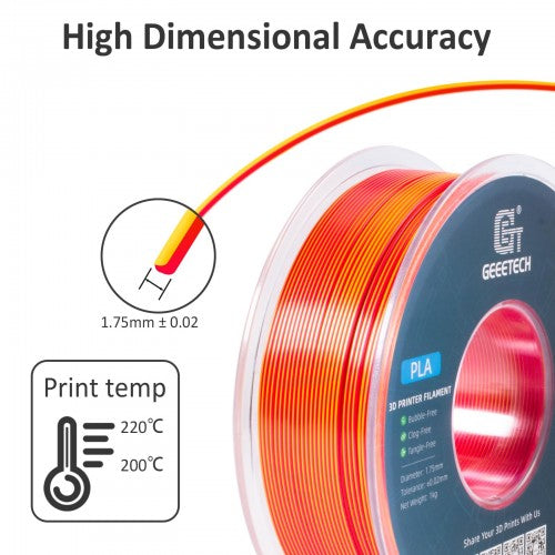 Geeetech Dual Color PLA Silk+ with Spool - 1kg 1.75mm
