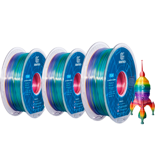 Geeetech PLA Silk+ Rainbow With Spool 1kg x3