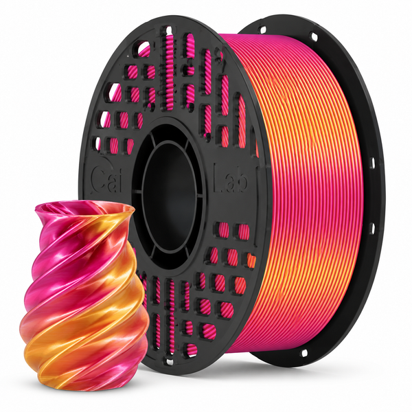 PLA Silk Dual Color Magenta & Gold – 1.75 mm – 1 KG – Inc. Spool
