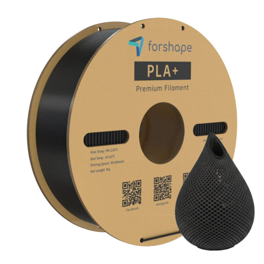 Forshape PLA+ Black with Spool - 1.75mm 1kg