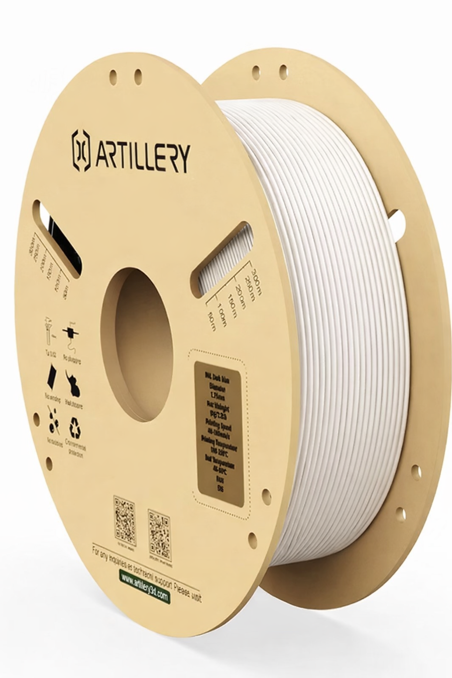 Artillery PLA White with Spool - 1.75mm 1kg